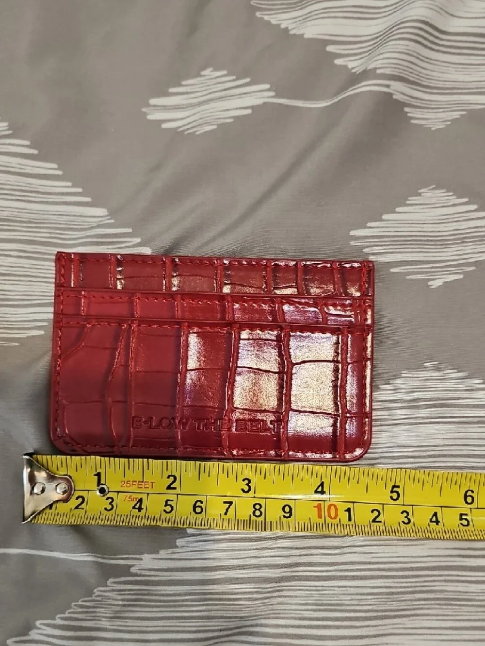 B-Low The Belt Red Croc-Embossed Card Holder